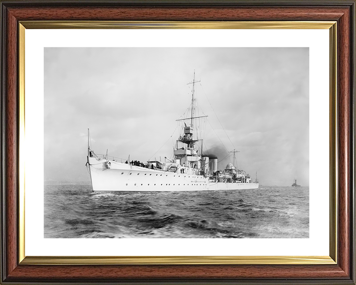 HMS Cairo (D87) Royal Navy C Class Light Cruiser Port Side View Photo Print Wall Art Naval Decor Posters, Prints, & Visual Artwork Hampshire Prints 10 x 8 Classic Frame Yes