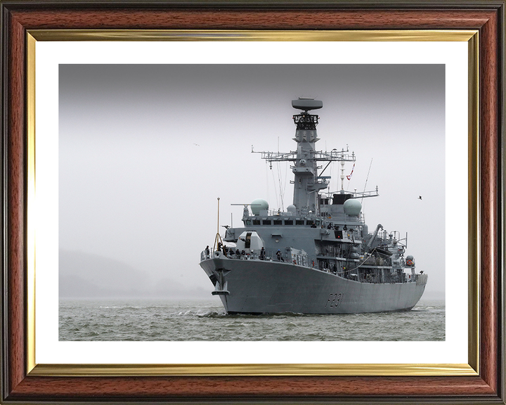 HMS Argyll (F231) Photo Print - Sails After Refit 2017 - Royal Navy Type 23 Frigate Posters, Prints, & Visual Artwork Hampshire Prints 10 x 8 Classic Frame Yes