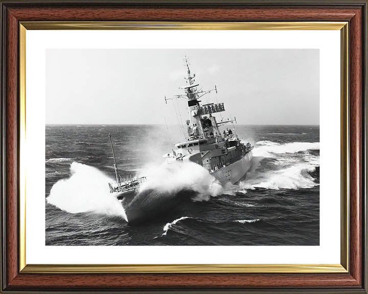 HMS Andromeda (F57) Royal Navy Leander Class Frigate In Rough Seas Photo Print Wall Art Decor Posters, Prints, & Visual Artwork Hampshire Prints 10 x 8 Classic Frame Yes