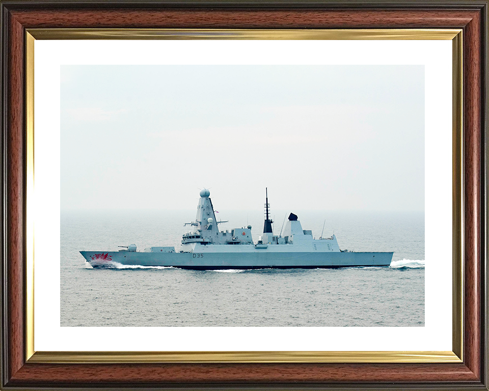 HMS Dragon (D35) Royal Navy Type 45 Destroyer At Sea 2018 Photo Print Wall Art Decor Posters, Prints, & Visual Artwork Hampshire Prints 10 x 8 Classic Frame Yes