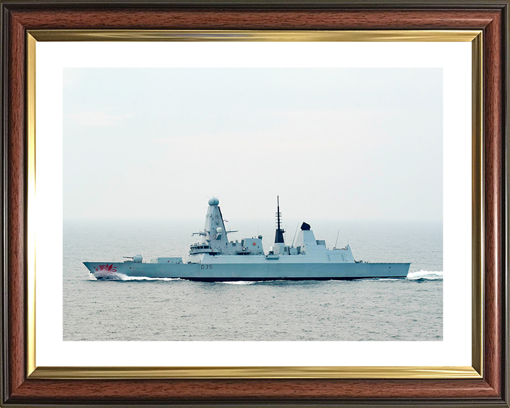 HMS Dragon (D35) Royal Navy Type 45 Destroyer At Sea 2018 Photo Print Wall Art Decor Posters, Prints, & Visual Artwork Hampshire Prints 10 x 8 Classic Frame Yes