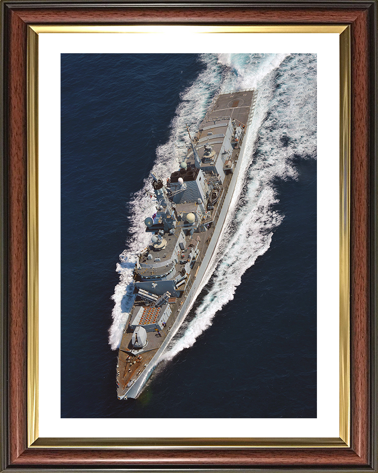 HMS Monmouth (F235) Photo Print - from Above 2012 - Royal Navy Type 23 Frigate Hampshire Prints 10 x 8 Classic Frame Yes