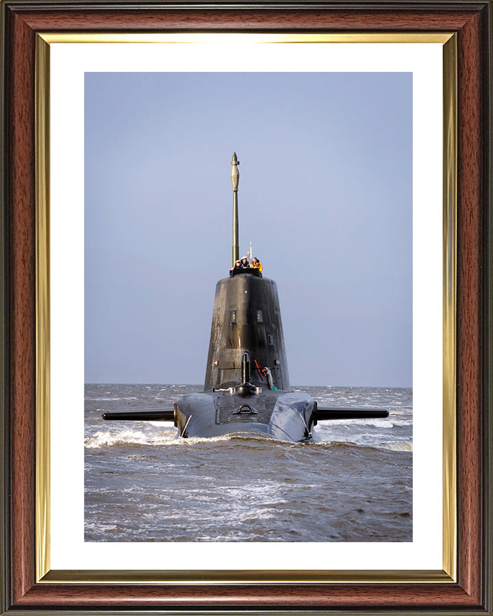 HMS Astute (S119) Photo Print - Bow View 2009 - Royal Navy Astute Class Submarine Hampshire Prints 10 x 8 Classic Frame Yes