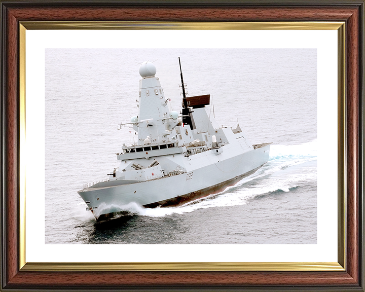 HMS Daring (D32) Royal Navy Type 45 Destroyer High Port Bow View Photo Print Wall Art Decor Posters, Prints, & Visual Artwork Hampshire Prints 10 x 8 Classic Frame Yes