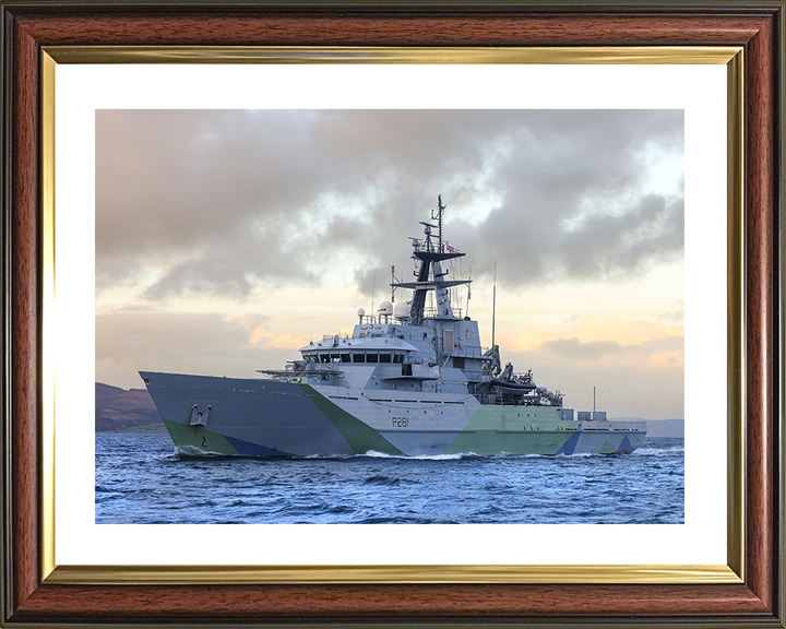 HMS Tyne (P281) Photo Print - At Sunset 2025 - Royal Navy River Class Patrol Vessel