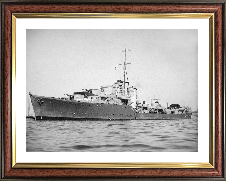 HMS Kelvin (F37) Photo Print - At A Buoy 1940 - Royal Navy K Class Destroyer Posters, Prints, & Visual Artwork Hampshire Prints 10 x 8 Classic Frame Yes
