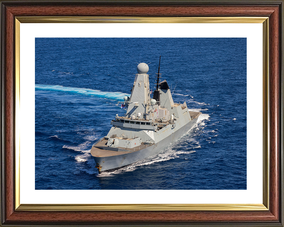 HMS Diamond (D34) Royal Navy Type 45 Destroyer Turning to Starboard Photo Print Wall Art Decor Posters, Prints, & Visual Artwork Hampshire Prints 10 x 8 Classic Frame Yes