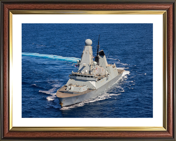 HMS Diamond (D34) Royal Navy Type 45 Destroyer Turning to Starboard Photo Print Wall Art Decor Posters, Prints, & Visual Artwork Hampshire Prints 10 x 8 Classic Frame Yes