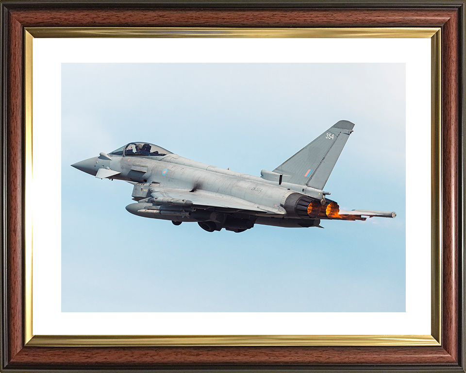 RAF Typhoon after takeoff Photo Print - Royal Air Force Aircraft Hampshire Prints 10 x 8 Classic Frame Yes