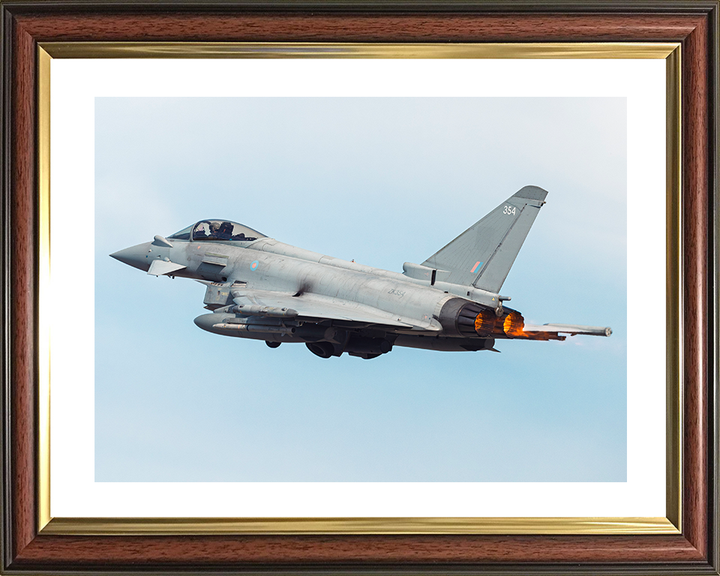 RAF Typhoon after takeoff Photo Print - Royal Air Force Aircraft Hampshire Prints 10 x 8 Classic Frame Yes