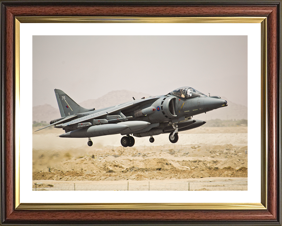 RAF Harrier GR9 Taking off Photo Print - Royal Air Force Aircraft Hampshire Prints 10 x 8 Classic Frame Yes