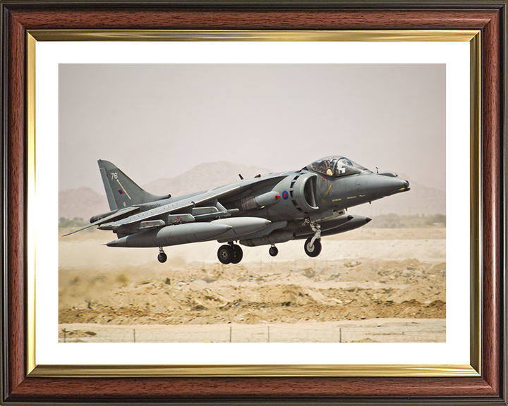 RAF Harrier GR9 Taking off Photo Print - Royal Air Force Aircraft Hampshire Prints 10 x 8 Classic Frame Yes