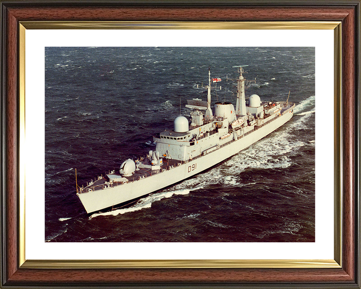 HMS Nottingham (D91) Photo Print - During Sea Trials 1983 - Royal Navy Type 42 Destroyer Posters, Prints, & Visual Artwork Hampshire Prints 10 x 8 Classic Frame Yes