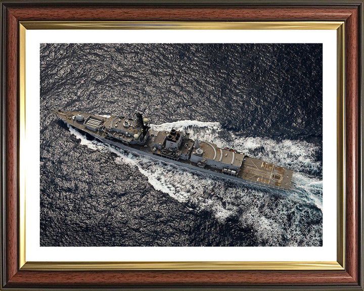 HMS Lancaster (F229) Photo Print - From The Air - Royal Navy Type 23 Frigate Hampshire Prints 10 x 8 Classic Frame Yes