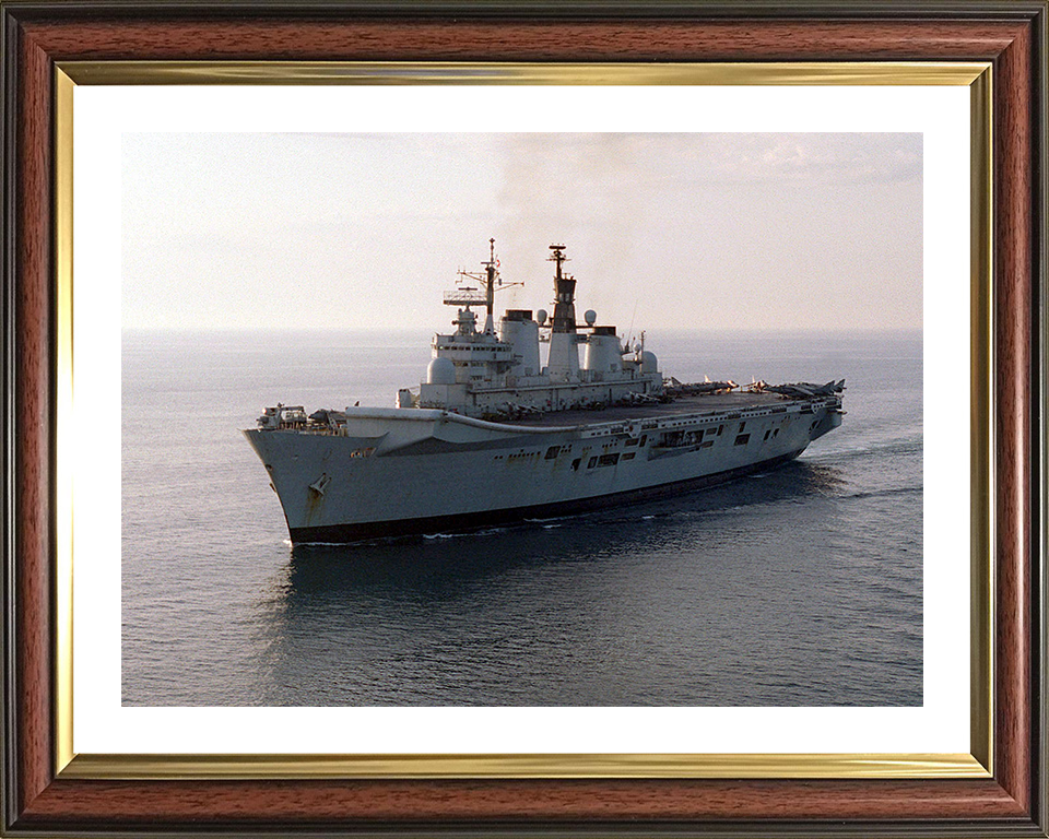 HMS Illustrious (R06) Photo Print - At Sea 1998 - Royal Navy Invincible Class Aircraft Carrier Hampshire Prints 10 x 8 Classic Frame Yes