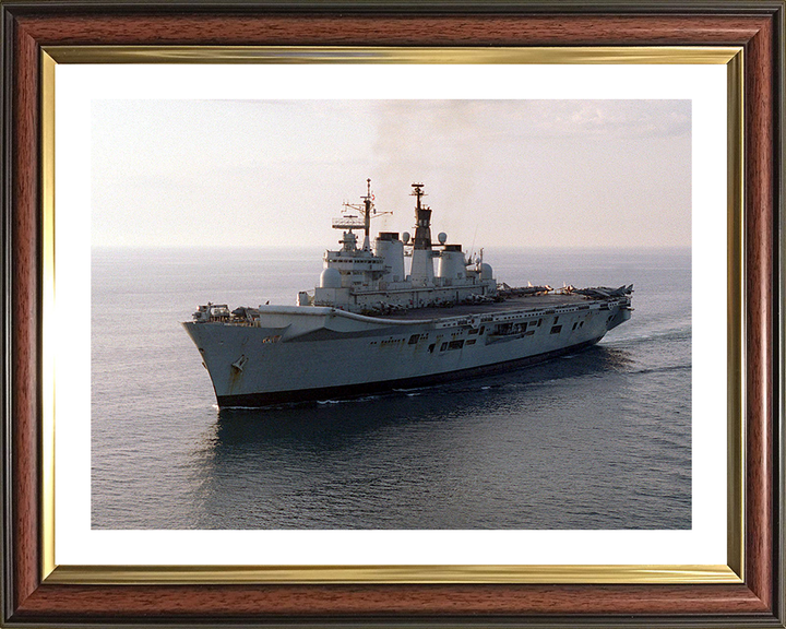 HMS Illustrious (R06) Photo Print - At Sea 1998 - Royal Navy Invincible Class Aircraft Carrier Hampshire Prints 10 x 8 Classic Frame Yes