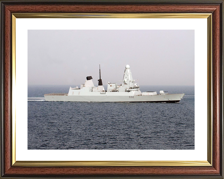 HMS Daring (D32) Royal Navy Type 45 Destroyer Starboard view at Sea Photo Print Wall Art Decor Posters, Prints, & Visual Artwork Hampshire Prints 10 x 8 Classic Frame Yes