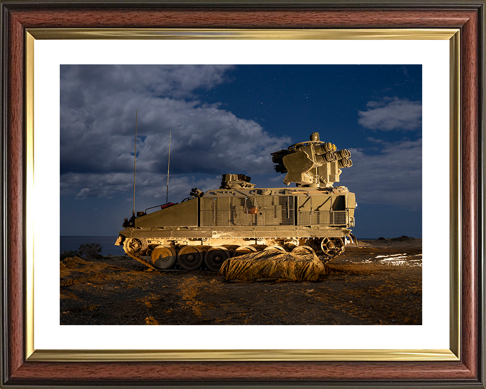 British Army Stormer combat vehicle Floodlit Photo Print Wall Art Military Poster Decor Posters, Prints, & Visual Artwork Hampshire Prints 10 x 8 Classic Frame Yes