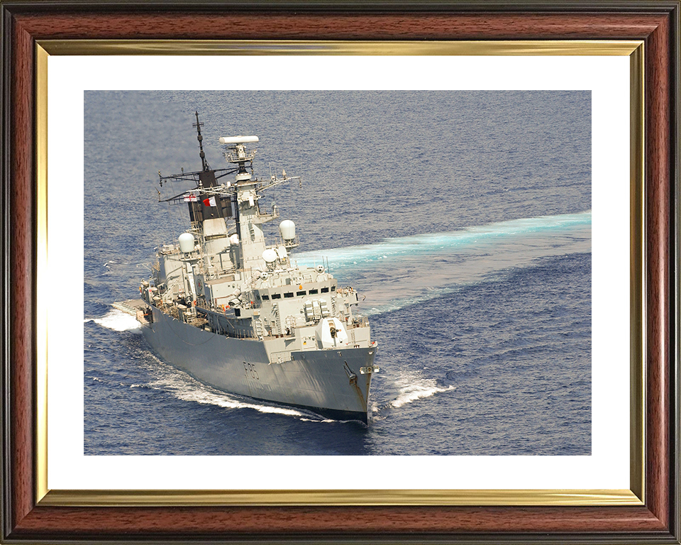 HMS Cumberland (F85) Royal Navy Type 22 Frigate Turning To Port Photo Print Wall Art Decor Posters, Prints, & Visual Artwork Hampshire Prints 10 x 8 Classic Frame Yes
