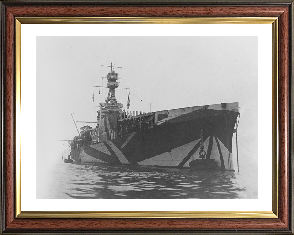 HMS Furious (47) Photo Print - At Sea - Royal Navy Modified Aircraft Carrier Posters, Prints, & Visual Artwork Hampshire Prints 10 x 8 Classic Frame Yes