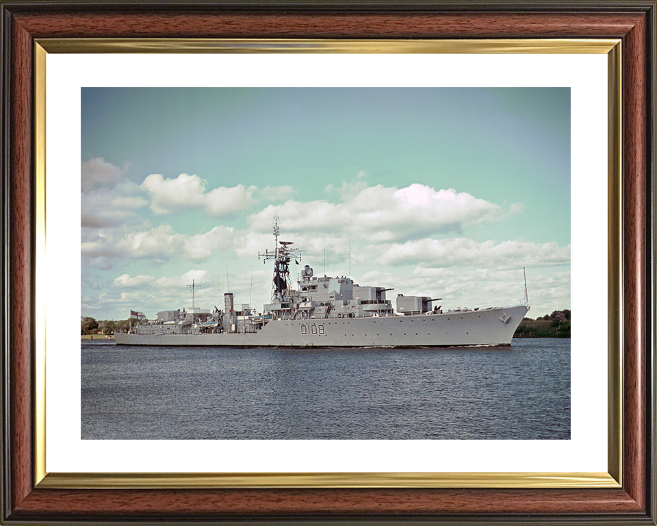 HMS Dainty (D108) Royal Navy Daring Class Destroyer Low Starboard View Photo Print Wall Art Decor Posters, Prints, & Visual Artwork Hampshire Prints 10 x 8 Classic Frame Yes