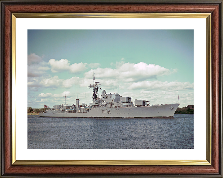HMS Dainty (D108) Royal Navy Daring Class Destroyer Low Starboard View Photo Print Wall Art Decor Posters, Prints, & Visual Artwork Hampshire Prints 10 x 8 Classic Frame Yes