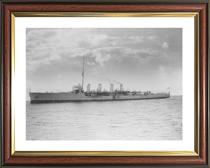 HMS Attentive (1904) Royal Navy Adventure Class Cruiser Port Side View Photo Print Wall Art Decor Posters, Prints, & Visual Artwork Hampshire Prints 10 x 8 Classic Frame Yes