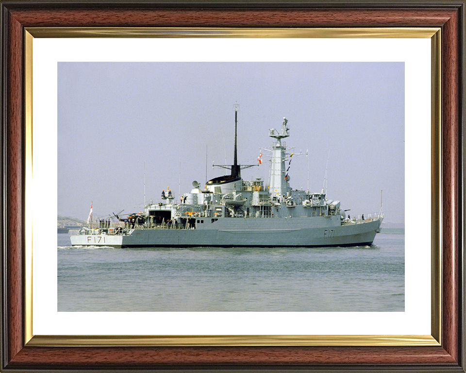 HMS Active (F171) Royal Navy Type 21 Frigate Photo Print Starboard Quarter View Warship Wall Art Posters, Prints, & Visual Artwork Hampshire Prints 10 x 8 Classic Frame Yes