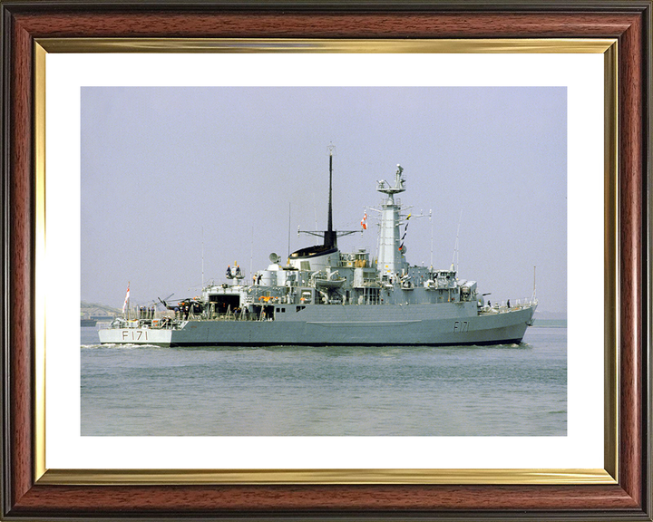 HMS Active (F171) Royal Navy Type 21 Frigate Photo Print Starboard Quarter View Warship Wall Art Posters, Prints, & Visual Artwork Hampshire Prints 10 x 8 Classic Frame Yes