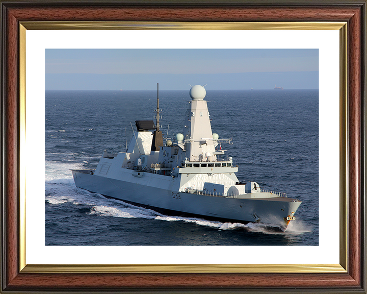 HMS Dauntless (D33) Royal Navy Type 45 Destroyer Underway Starboard Bow View Photo Print Wall Art Decor Posters, Prints, & Visual Artwork Hampshire Prints 10 x 8 Classic Frame Yes