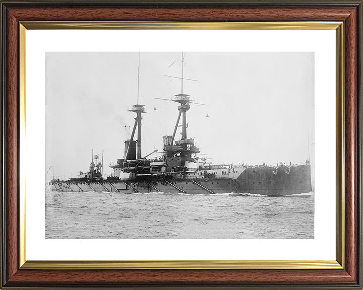 HMS Bellerophon (1907) Royal Navy Bellerophon class dreadnought battleship Photo Print or Framed Print - Hampshire Prints