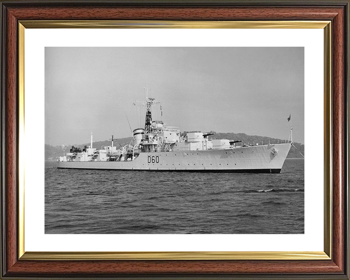HMS Sluys (D60) Photo Print - At a Buoy 1949 - Royal Navy Battle Class Destroyer Posters, Prints, & Visual Artwork Hampshire Prints 10 x 8 Classic Frame Yes