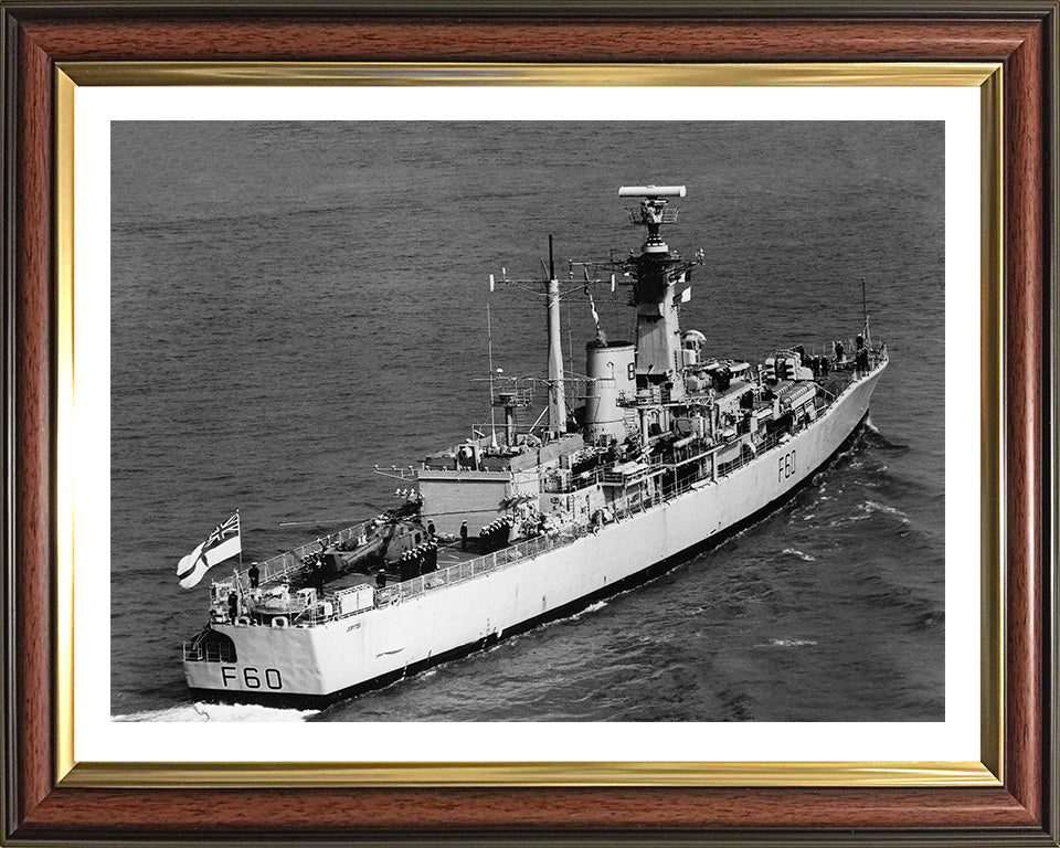HMS Jupiter (F60) Photo Print - Starboard Quarter View - Royal Navy Leander Class Frigate Hampshire Prints 10 x 8 Classic Frame Yes