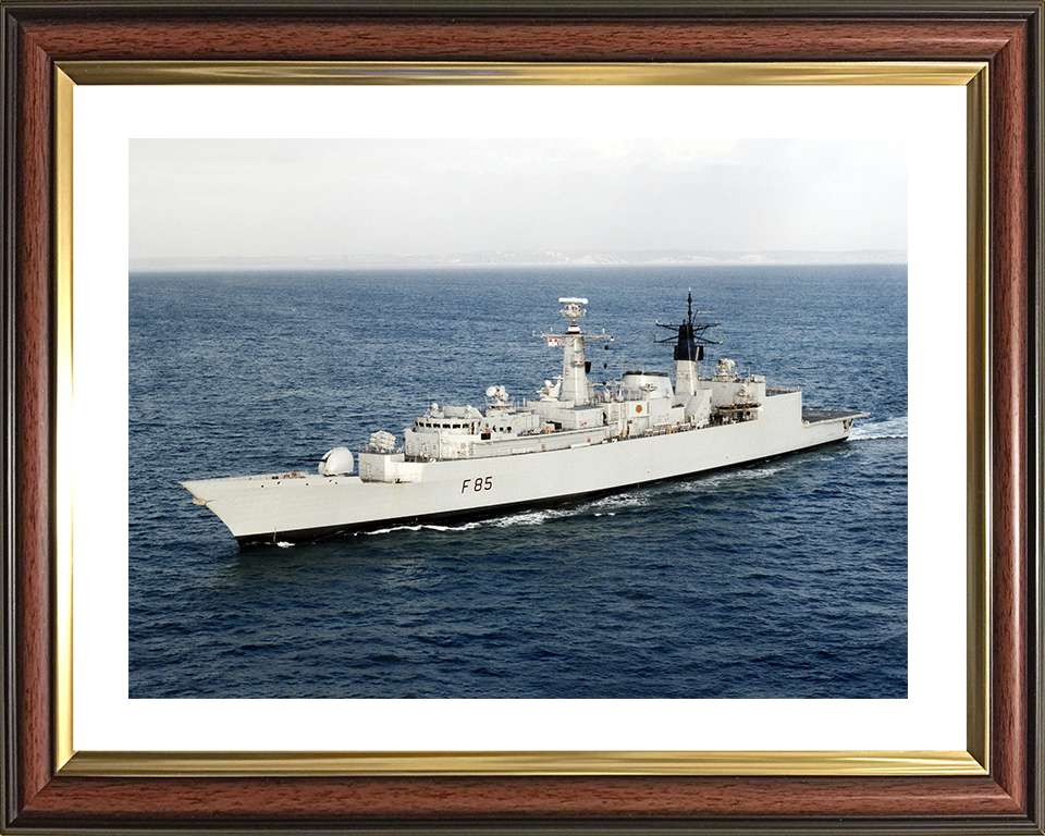 HMS Cumberland (F85) Royal Navy Type 22 Frigate High Port Side View Photo Print Wall Art Decor Posters, Prints, & Visual Artwork Hampshire Prints 10 x 8 Classic Frame Yes