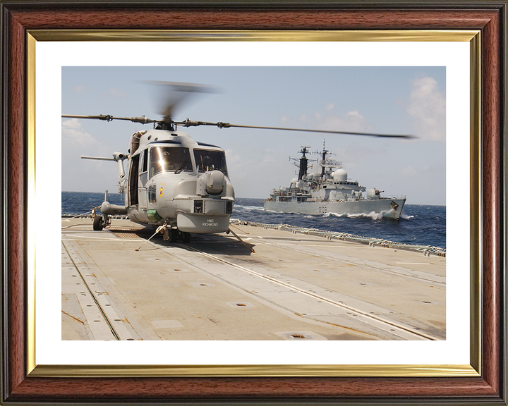 HMS Cardiff (D108) Photo Print - From HMS Richmond 2004 - Royal Navy Type 42 Destroyer Posters, Prints, & Visual Artwork Hampshire Prints 10 x 8 Classic Frame Yes