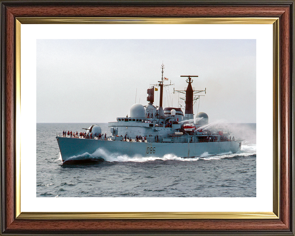HMS Birmingham (D86) Royal Navy Type 42 Destroyer Handing Over Photo Print Wall Art Decor Posters, Prints, & Visual Artwork Hampshire Prints 10 x 8 Classic Frame Yes