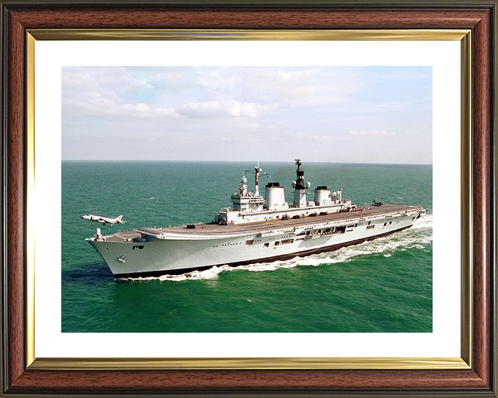 HMS Ark Royal (R07) Royal Navy Invincible Class Aircraft Carrier Harrier Takeoff Photo Print Wall Art Decor Posters, Prints, & Visual Artwork Hampshire Prints 10 x 8 Classic Frame Yes