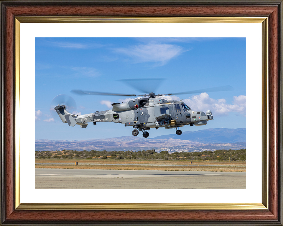 Royal Navy Wildcat helicopter RAF Akrotiri Takeoff Photo Print Wall Art Naval Aircraft Decor Posters, Prints, & Visual Artwork Hampshire Prints 10 x 8 Classic Frame Yes