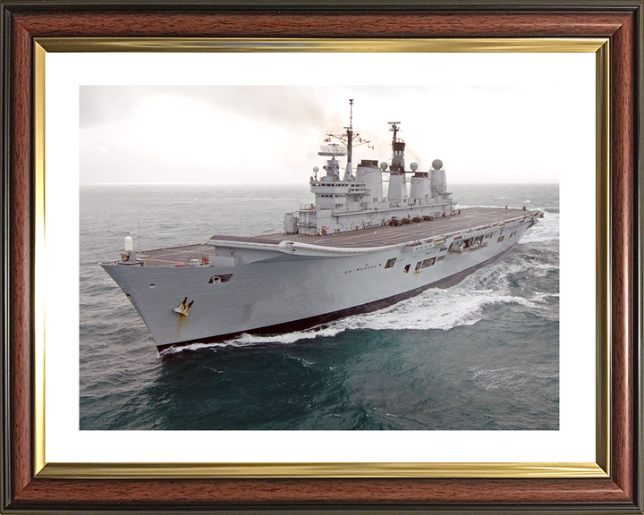 HMS Ark Royal (R07) Royal Navy Invincible Class Aircraft Carrier At sea Photo Print Wall Art Decor Posters, Prints, & Visual Artwork Hampshire Prints 10 x 8 Classic Frame Yes