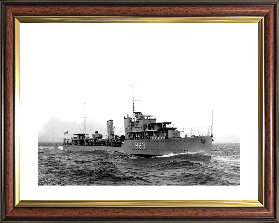 HMS Cygnet (H83) Photo Print - At Sea - Royal Navy C Class Destroyer Posters, Prints, & Visual Artwork Hampshire Prints 10 x 8 Classic Frame Yes