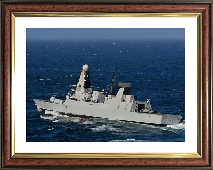 HMS Daring (D32) Royal Navy Type 45 Destroyer Underway Port Side View Photo Print Wall Art Decor Posters, Prints, & Visual Artwork Hampshire Prints 10 x 8 Classic Frame Yes