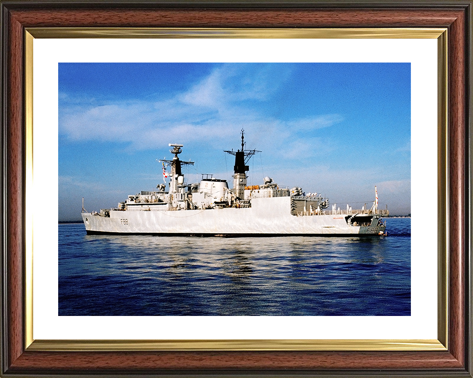 HMS Broadsword (F88) Royal Navy Type 22 Frigate Low Port Side View Photo Print Wall Art Decor Posters, Prints, & Visual Artwork Hampshire Prints 10 x 8 Classic Frame Yes