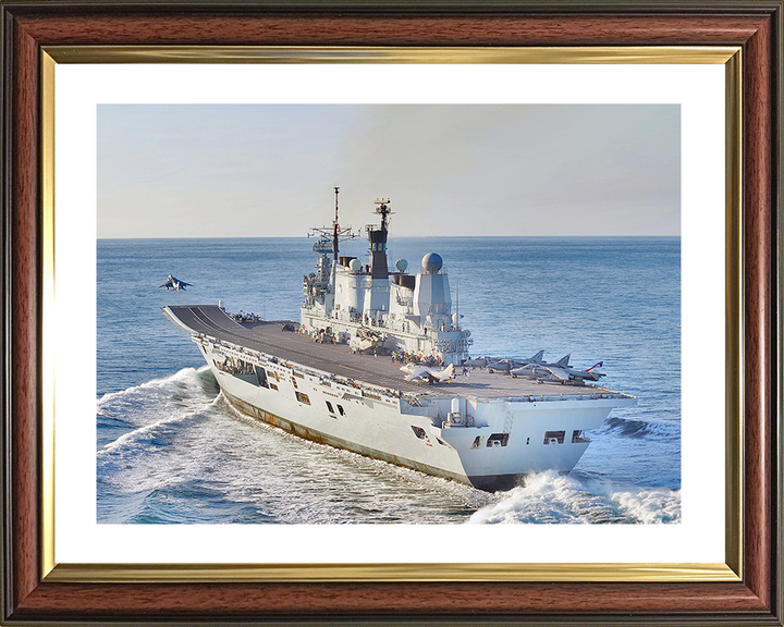 HMS Ark Royal (R07) Royal Navy Invincible Class Aircraft Carrier Takeoff Photo Print Wall Art Decor Posters, Prints, & Visual Artwork Hampshire Prints 10 x 8 Classic Frame Yes