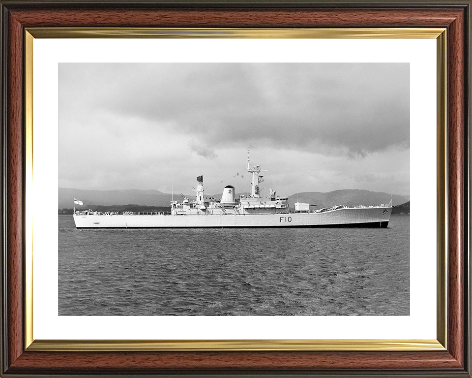 HMS Aurora (F10) Royal Navy Leander Class Frigate Starboard Beam View Photo Print Wall Art Decor Posters, Prints, & Visual Artwork Hampshire Prints 10 x 8 Classic Frame Yes