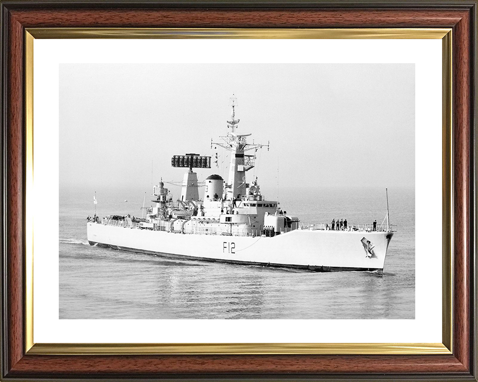 HMS Achilles (F12) Royal Navy Leander Class Frigate Photo Print Entering Harbour Warship Wall Art Posters, Prints, & Visual Artwork Hampshire Prints 10 x 8 Classic Frame Yes