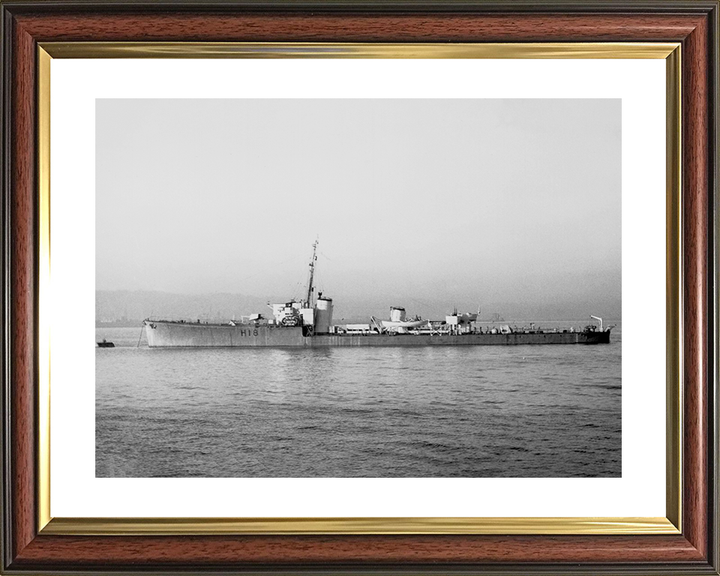 HMS Sabre (H18) Photo Print - At a Buoy 1944 - Royal Navy S Class Destroyer Posters, Prints, & Visual Artwork Hampshire Prints 10 x 8 Classic Frame Yes