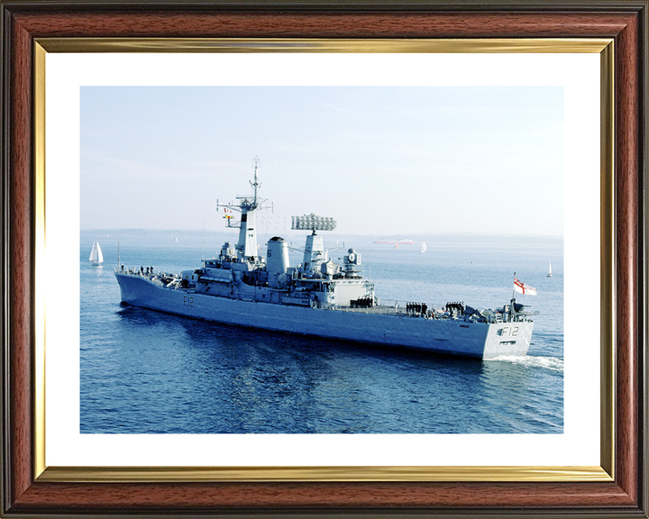 HMS Achilles (F12) Royal Navy Leander Class Frigate Photo Print Leaving Harbour Warship Wall Art Posters, Prints, & Visual Artwork Hampshire Prints 10 x 8 Classic Frame Yes
