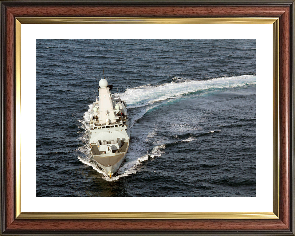 HMS Dauntless (D33) Royal Navy Type 45 Destroyer Turns To Port Photo Print Wall Art Decor Posters, Prints, & Visual Artwork Hampshire Prints 10 x 8 Classic Frame Yes