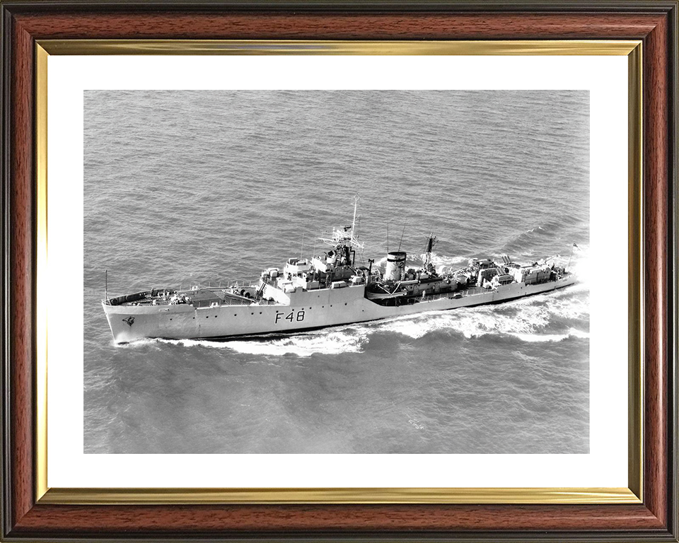 HMS Dundas (F48) Royal Navy Blackwood Class Frigate High Port Side View Photo Print Wall Art Decor Posters, Prints, & Visual Artwork Hampshire Prints 10 x 8 Classic Frame Yes
