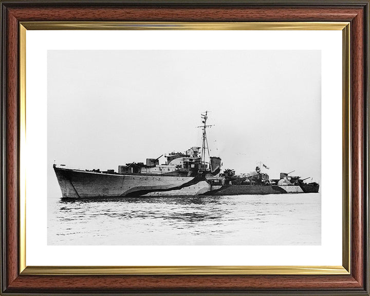 HMS Queenborough (G70) Photo Print - Port Side - Royal Navy Q Class Destroyer Hampshire Prints 10 x 8 Classic Frame Yes